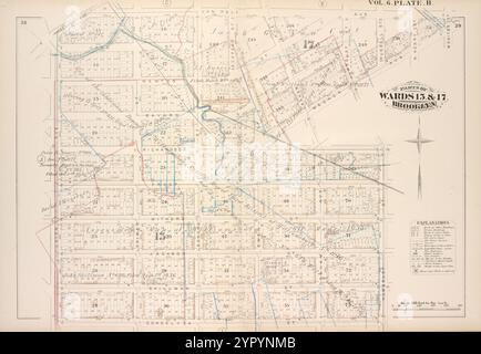 Karte gebunden durch Van Cott Ave., Van Pelt Ave., Monitor St., Meeker Ave., Richardson St., Humboldt St., Conselyea St., Union Ave.; Einschließlich Jane St., Newton St., Bayard St., Frost St., Withers St., Jackson St., Skillman St., Lorimer St., Leonard St., Eckford St., Ewen St., Graham Ave., Russell St., N. Henry St., Vol. 6. Platte, H. 1880 Stockfoto