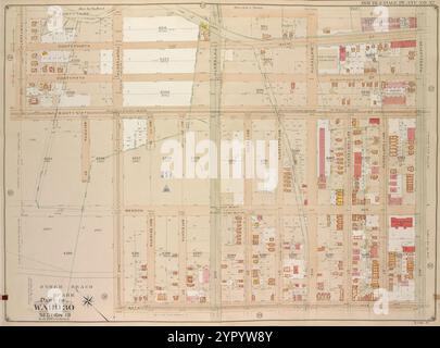 Brooklyn, Vol. 6, Double Page Plate No. 32; Part of Ward 30, Section 19; Karte begrenzt durch 83rd St., 17th Ave., Bath Ave., 14th Ave.; einschließlich Bayfive St., 86th St., 13th Ave.] 1905 von E.B. Hyde & Co. Stockfoto