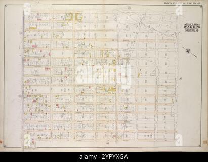 Brooklyn, Vol. 1, 2nd Part, Double Page Plate No. 47; Part of Wards 26, Section 14; [Map Bounded by Fountain Ave., Vandalia Ave., Barbey St.; einschließlich Repose PL., Schenk Ave., New Lots Ave.] 1916 von E.B. Hyde & Co. Stockfoto