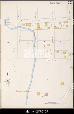 Queens V. 5, Plate No. 22 [Karte begrenzt durch 7th Ave., S. 13th St., Flushing Bay] 1884 - 1936 Stockfoto