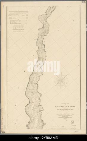 Vorläufige Karte des Rappahannock River, Virginia : From Occupacia Creek to Deep Creek : from a trigonometrical Survey unter der Leitung von A.D. Bache, Superintendent of the Coast of the United States 1857 by Bache, A.D. (Alexander Dallas), 1806-1867 Stockfoto