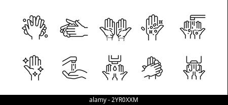 Handhygiene-Symbole Set Stock Vektor