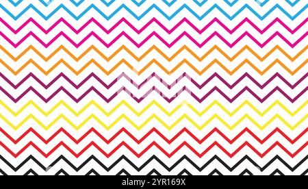Nahtlose Vektorillustration mit Zickzackmuster. Zickzack-Kollektion Stock Vektor
