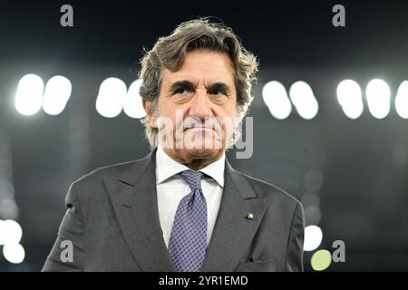 Roma, Italien. September 2023. Foto Alfredo Falcone/LaPresse 27 Settembre 2023 - Roma, Italia - Sport, calcio - Lazio vs Turin - Campionato italiano di calcio Serie A TIM 2023/2024 - Stadio Olimpico. Nella Foto: Presidente Torino FC Urbano Kairo Foto Alfredo Falcone/LaPresse 27. September 2023 Rom, Italien - Sport, Fußball - Lazio vs Turin - italienische Fußballmeisterschaft der Serie A 2023/2024 - Olympisches Stadion. Auf dem Bild: Urbano Cairo President Torino FC Credit: LaPresse/Alamy Live News Stockfoto