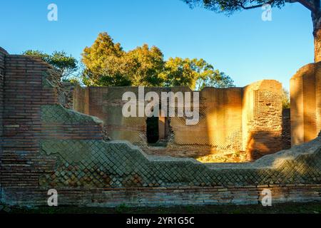 Trajans Lager - Kaiserliche Häfen von Claudius und Trajan - Fiumicino, Rom, Italien Stockfoto