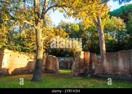 Trajans Lager - Kaiserliche Häfen von Claudius und Trajan - Fiumicino, Rom, Italien Stockfoto