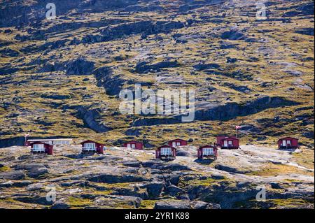 Camp Victor bei Eqip Sermia an der Westgrönländischen Küste nördlich von Ilulissat. Stockfoto