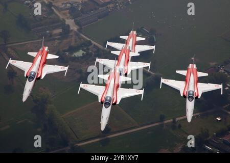 Schweizer Luftwaffe Patrouille Suisse Air to Air Fotografie Stockfoto