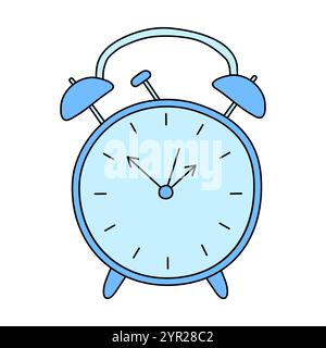 Altmodischer Wecker, Back-to-School-Konzept, Kritzelstil Vektor-Illustration Stock Vektor