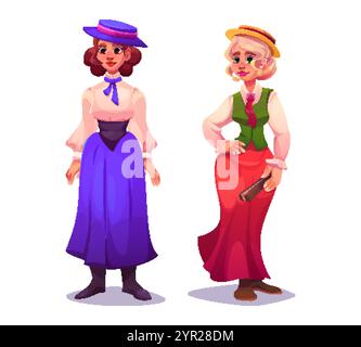 Leute aus dem 19. Jahrhundert und viktorianische Frauenmode. englisches Vintage-Kleid zur Illustration der Dame. Figur im mittelalterlichen historischen französischen Kostümset. Rom Stock Vektor