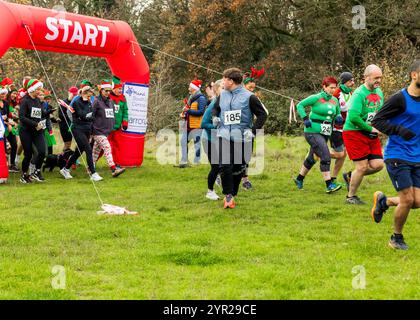 Mental Elf festlicher Wohltätigkeitslauf für South and Central Essex Mind, Belfairs Woods, Leigh-on-Sea © Clarissa Debenham (filmfreie Fotografie) / Alamy Stockfoto