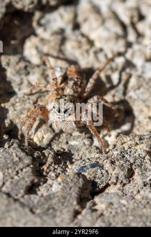 Menemerus semilimbatus, mediterrane Spinne Stockfoto