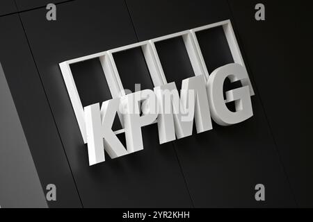 München, Deutschland. Dezember 2024. KPMG steht für Wirtschaftsprüfung, Wirtschafts- und Steuerberatung. Logo, Firmenlogo. ? Quelle: dpa/Alamy Live News Stockfoto