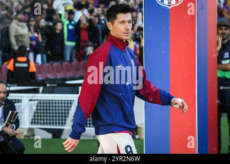 Barcelona, Spanien, Spanien. November 2024 30. Robert LEWANDOWSKI aus Barcelona während des LaLiga-Spiels zwischen dem FC Barcelona und UD Las Palmas bei Estadi Olimpic Lluis Companys am 30. November 2024 in Barcelona. (Kreditbild: © Matthieu Mirville/ZUMA Press Wire) NUR REDAKTIONELLE VERWENDUNG! Nicht für kommerzielle ZWECKE! Stockfoto