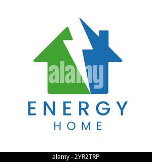 Einfache minimalistische elektrische Haus-Symbol für elektrische Shop Vektor-Logo-Design-Illustration Stock Vektor