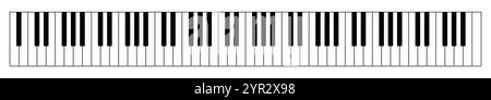 Klaviertastatur, Vektor-Illustration des musikalischen Tastaturlayouts mit schwarzen und weißen Tasten Stock Vektor