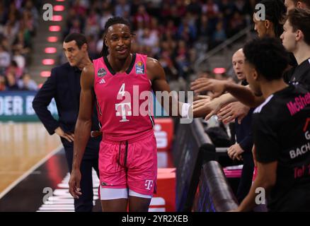 Bonn, Deutschland. Dezember 2024. Phlandrous Fleming Jr. (Bonn), Telekom Baskets Bonn vs ratiopharm Ulm, easyCredit BBL, Spieltag 10, Bonn, 01.12.2024. Quelle: Jürgen Schwarz/Alamy Live News Stockfoto