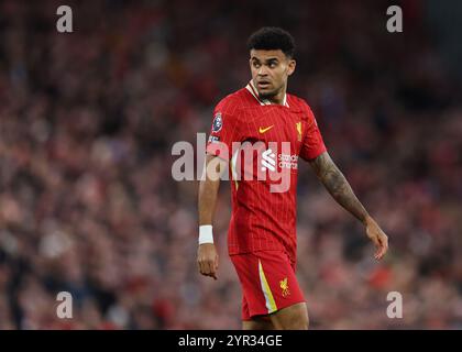 Liverpool, Großbritannien. Dezember 2024. Luis Diaz aus Liverpool während des Premier League-Spiels in Anfield, Liverpool. Der Bildnachweis sollte lauten: Simon Bellis/Sportimage Credit: Sportimage Ltd/Alamy Live News Stockfoto