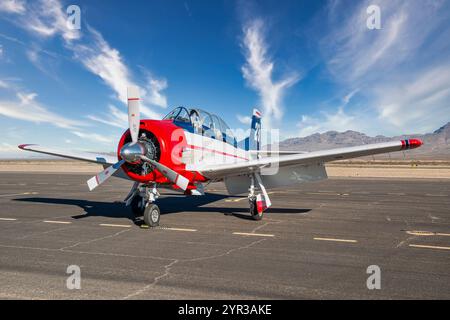 Nordamerikanischer T-28 Trojaner auf der Safford Air Show in Arizona Stockfoto