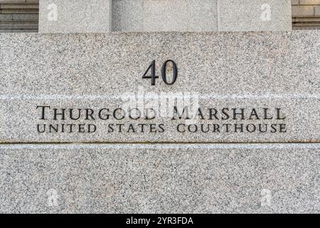 New York, NY, USA-11. November 2024: Das Thurgood Marshall Courthouse – US Court of Appeals for the Second Circuit und das US District Court for the so Stockfoto