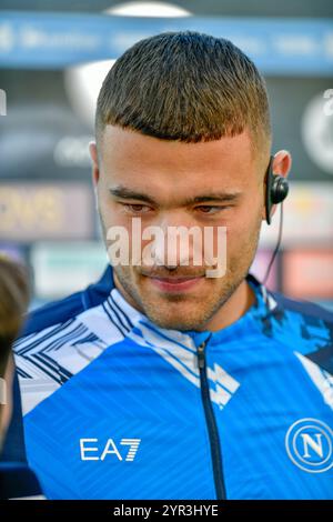 Turin, Italien. Dezember 2024. Alessandro Buongiorno aus Neapel war beim Spiel der Serie A zwischen Turin und Neapel im Stadio Olimpico in Turin zu sehen. Stockfoto