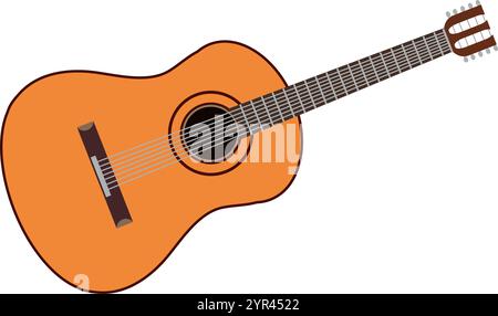 Gitarrenmusik Instrument Sound Melodie Symbol. Isolierte und flache Abbildung. Illustration eines flachen grafischen Vektors. Stock Vektor