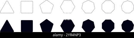 Glatte sechseckige Form mit geometrischen Kanten. Symbol für reguläres Polygon. Illustration des flachen Vektors auf weißem Hintergrund isoliert. Stock Vektor