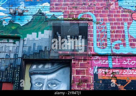 Kunst in der Hintergasse an der DAVIE Street in Vancouver, Kanada Stockfoto