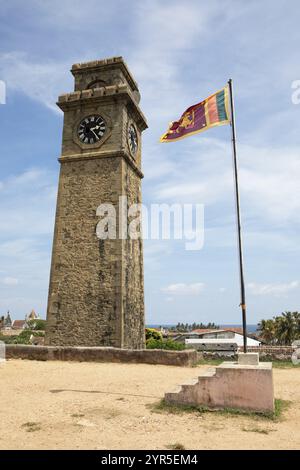 Galle Fort Clock Tower im niederländischen Fort, Galle, Südprovinz, Sri Lanka, Asien Stockfoto