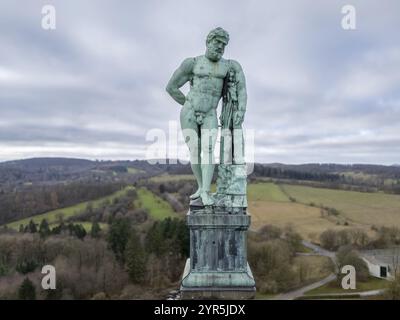 Kupferstatue des Herkules im Bergpark Wilhelmshöhe, Bad Wilhelmshöhe, Kassel, Hessen, Deutschland, Europa Stockfoto