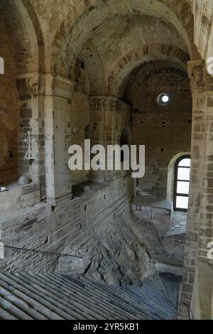 Innenraum, Sacra di San Michele, San Michele bei der Klus, Abtei, Turin Sant'Ambrogio di Torino, Piemont, Italien, Europa Stockfoto