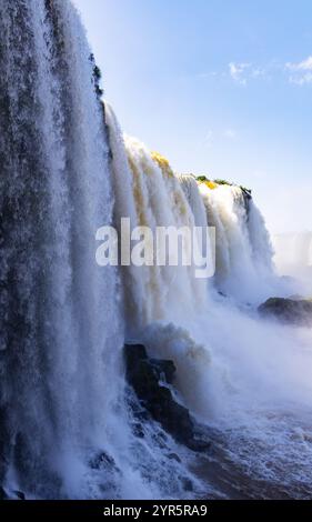 Iguazu Falls Brasilien Seite - mehrere Wasserfälle in einer natürlichen Landschaft an der Grenze zu Brasilien Argentinien, Iguazu Falls National Park, Brasilien Südamerika Stockfoto
