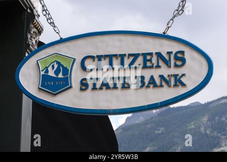 Silverton, CO, USA – 13. Juni 2024; Geschäftszeichen für Citizens State Bank in Silverton Colorado Stockfoto