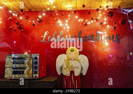 Weihnachtsengel im Lebkuchenhaus, Weihnachtsmarkt, Leoben, Steiermark, Österreich, Europa Stockfoto