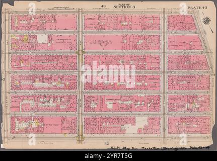 Begrenzt durch W. 20th Street, E. 20th Street, Broadway, (Union Square), E. 14th Street, W. 14th Street und Seventh Avenue, Plate 43 1916 Stockfoto