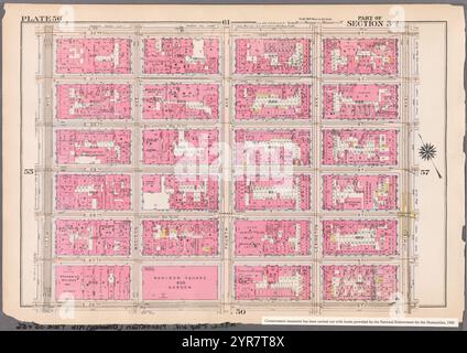 Begrenzt durch E. 32nd Street, Third Avenue, E. 26th Street und Fifth Avenue, Plate 56 1916 Stockfoto