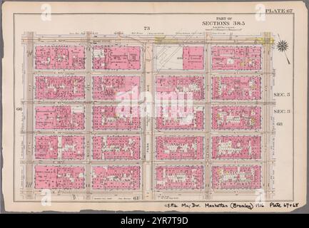 Begrenzt durch E. 42nd Street, Third Avenue, E. 37th Street und Fifth Avenue, Plate 67 1916 Stockfoto