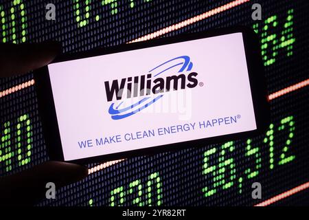 Polen. Dezember 2024. In dieser Abbildung wird das Williams Companies Logo auf einem Smartphone-Bildschirm angezeigt. Quelle: SOPA Images Limited/Alamy Live News Stockfoto