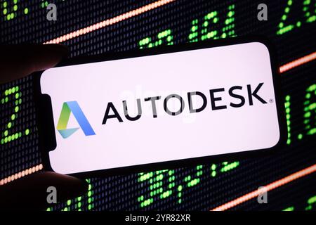 Polen. Dezember 2024. In dieser Abbildung wird das Firmenlogo von Autodesk auf einem Smartphone-Bildschirm angezeigt. Quelle: SOPA Images Limited/Alamy Live News Stockfoto