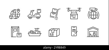 Symbolgruppe Delivery Services Stock Vektor
