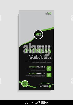 Fitness Gym Business Stand Roll Up Banner Vorlage Design Stock Vektor
