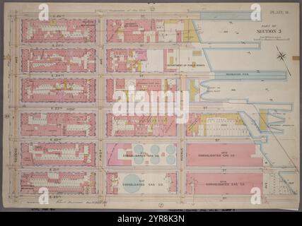 Begrenzt durch E. 26th Street, First Avenue, E. 24th Street, Avenue A, E. 21st Street, Avenue B, E. 20th Street und Second Avenue, Plate 11, Teil von Abschnitt 3 1899 von Bromley, Walter Scott Stockfoto