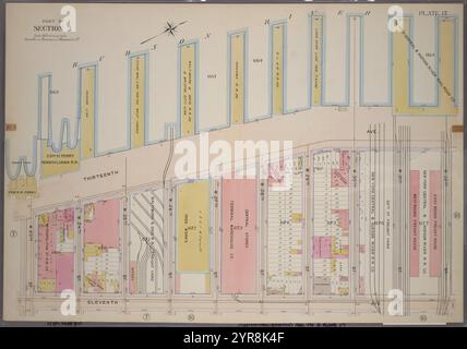 Begrenzt durch W. 32nd Street, Eleventh Avenue, W. 23rd Street und (Hudson River Piers) Thirteenth Avenue, Plate 17, Teil von Section 3 1899 von Bromley, Walter Scott Stockfoto