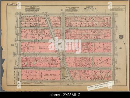 Begrenzt durch W. 37th Street, Fifth Avenue, W. 32nd Street und Seventh Avenue, Plate 60, Teil von Section 3 1925 Stockfoto