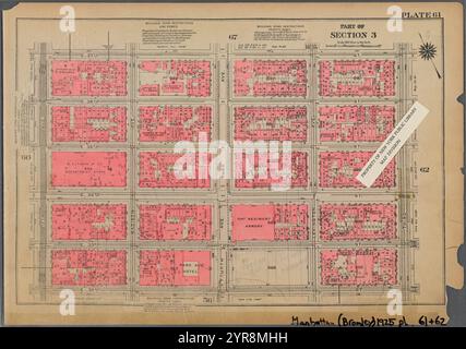 Begrenzt durch E. 37th Street, Third Avenue, E. 32nd Street und Fifth Avenue, Plate 61, Teil von Section 3 1925 Stockfoto