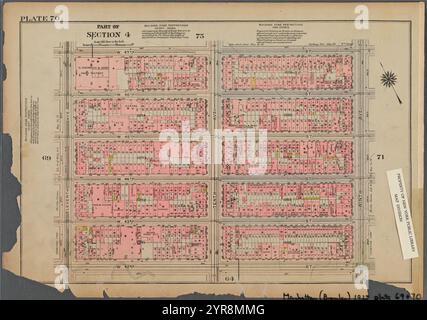 Begrenzt durch W. 47th Street, Ninth Avenue, W. 42nd Street und Eleventh Avenue, Plate 70, Teil von Abschnitt 4 1925 Stockfoto