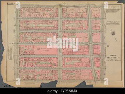 Begrenzt durch W. 53rd Street, Seventh Avenue, W. 47th Street und Ninth Avenue, Plate 76, Teil von Section 4 1925 Stockfoto