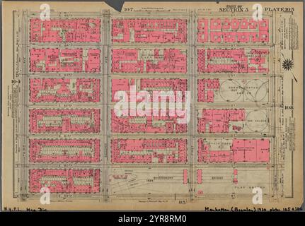 Platte 105, Teil von Abschnitt 5: [Begrenzt durch E. 65th Street, York Avenue, E. 59th Street und Third Avenue] 1930 Stockfoto