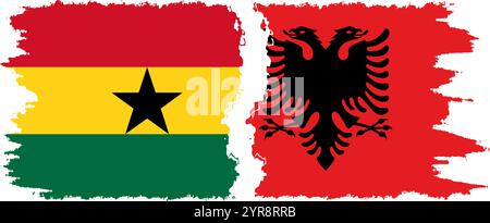 Albanien und Ghana Grunge Flags Verbindung, Vektor Stock Vektor