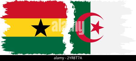 Algerien und Ghana Grunge Flags Verbindung, Vektor Stock Vektor